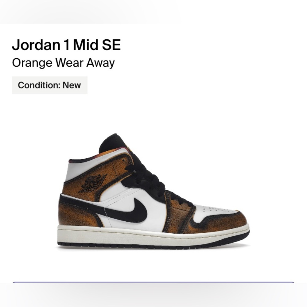 Air Jordan 1 MID SE black/taxi-white-sail noir/blanc/voile/taxi size 12.5